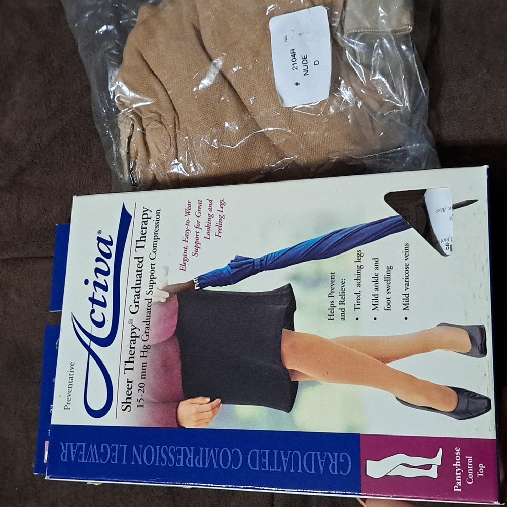 Pantyhose,Control Top Sheer Therapy Compression Stockings 15-20mmHg